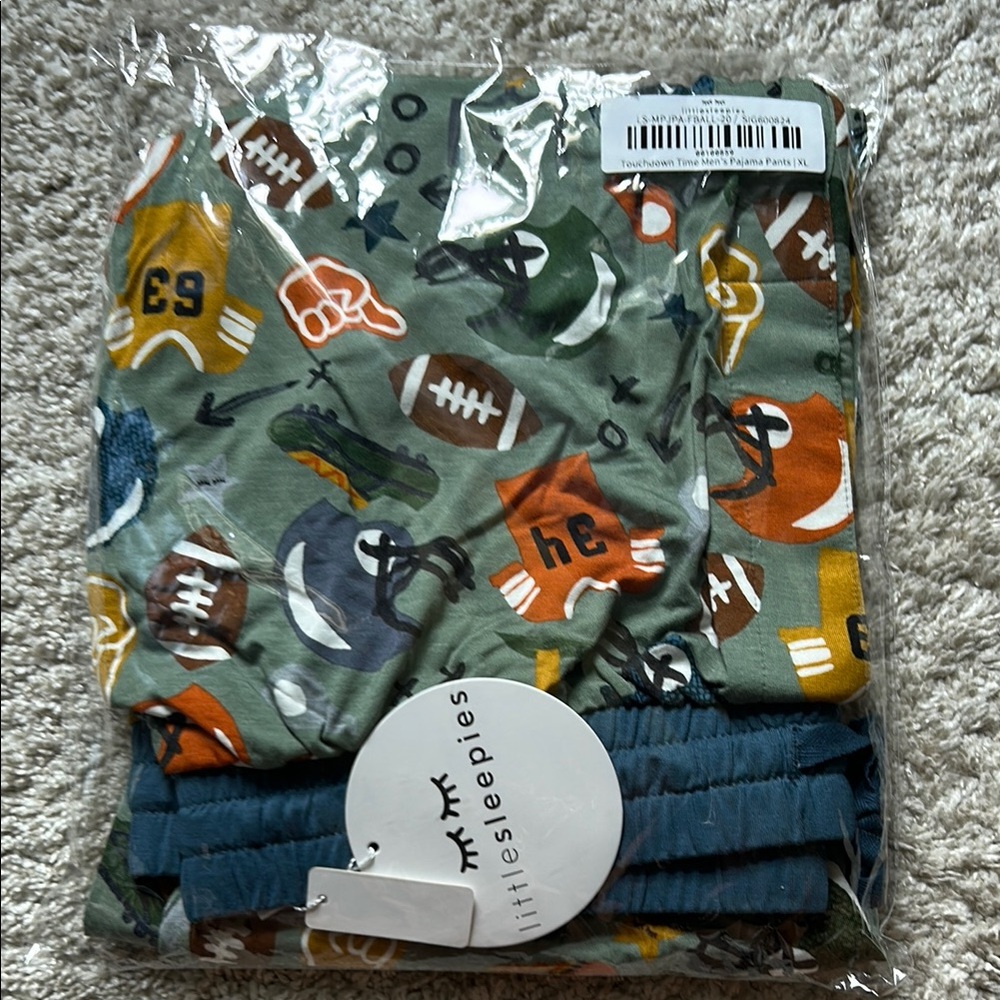 Little Sleepies Green and Blue Sports Print Joggers